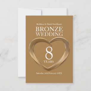 carte de réponse cœur pour 8ème anniversaire de ma