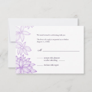 Carte de réponse Contoured Bloom Lilas
