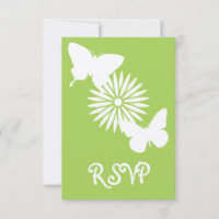 Carte de réponse Daisies and Butterflies in Perido