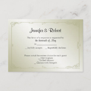 Carte de réponse d'anniversaire de perle d'or