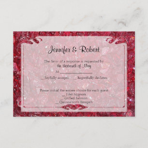 Carte de réponse d'anniversaire de rubis