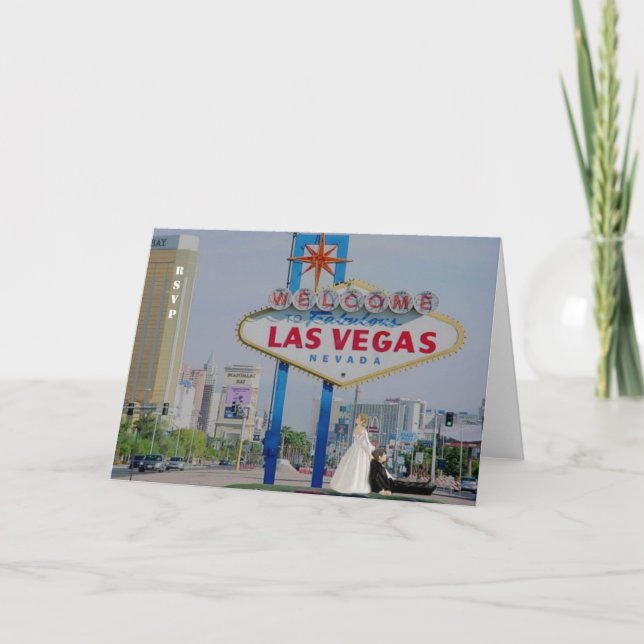 Carte de réponse d'annonce de mariage à Las Vegas (Devant)