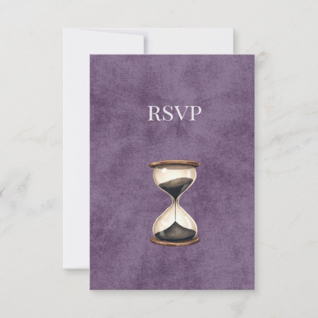 Carte de réponse Dark Academia Hourglass RSVP (Devant)