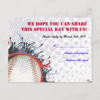 Carte de réponse de Baseball Splatter Bar Mitzvah