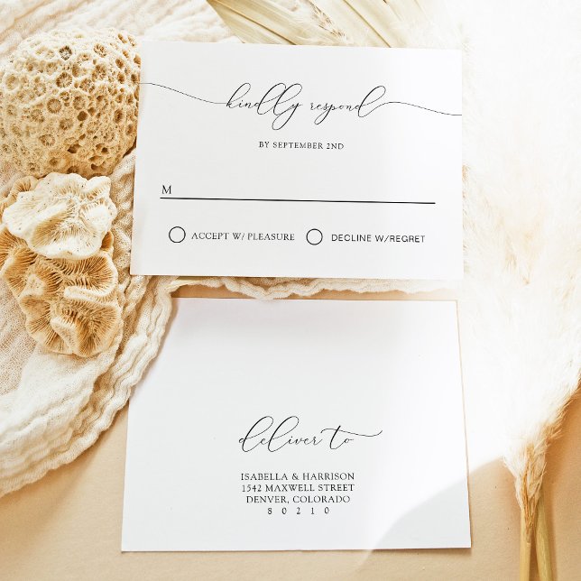 Carte de réponse de calligraphie moderne simple (Créateur téléchargé)