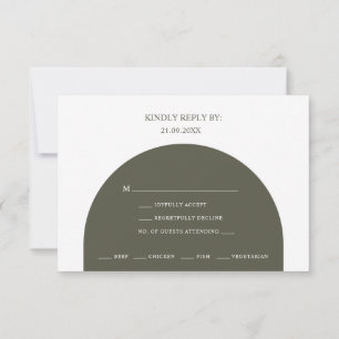 Carte de réponse de choix de menu d'arche verte bo