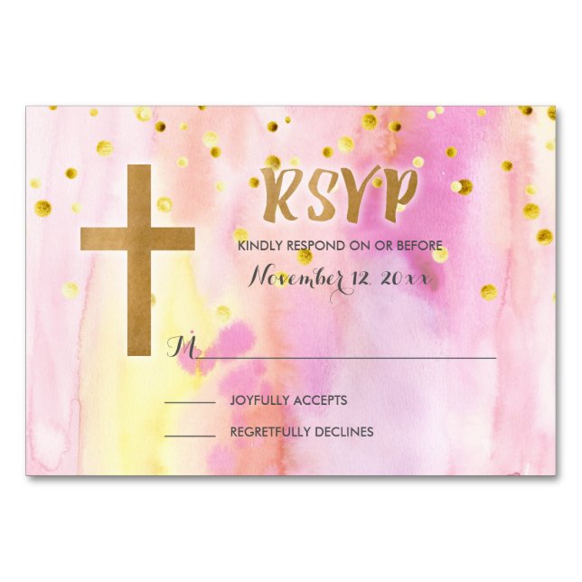 Carte de réponse de confirmation de RSVP à l'aquar (Devant)