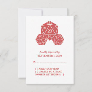 Carte de réponse de dés Red D20