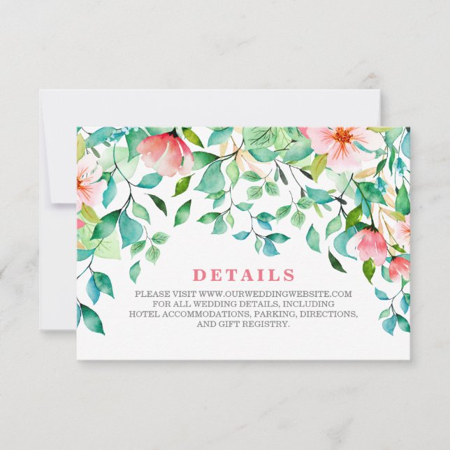 Carte de réponse de détails de mariage de plage fl (Devant)