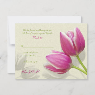 Carte de réponse de Faire-part de mariage de Tulip