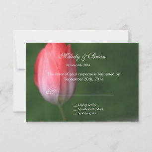 carte de réponse de fleur de tulipe rose, invitati