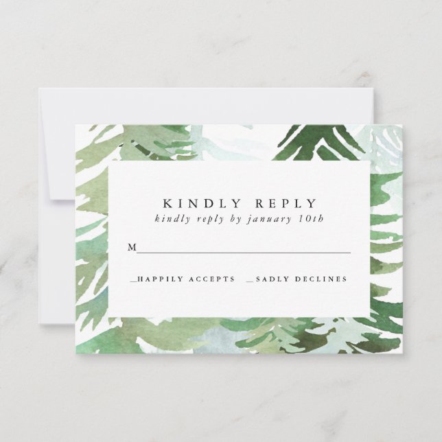 Carte de réponse de forêt d'aquarelle (Devant)