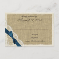 Carte de réponse de la dentelle et de la marine Bo