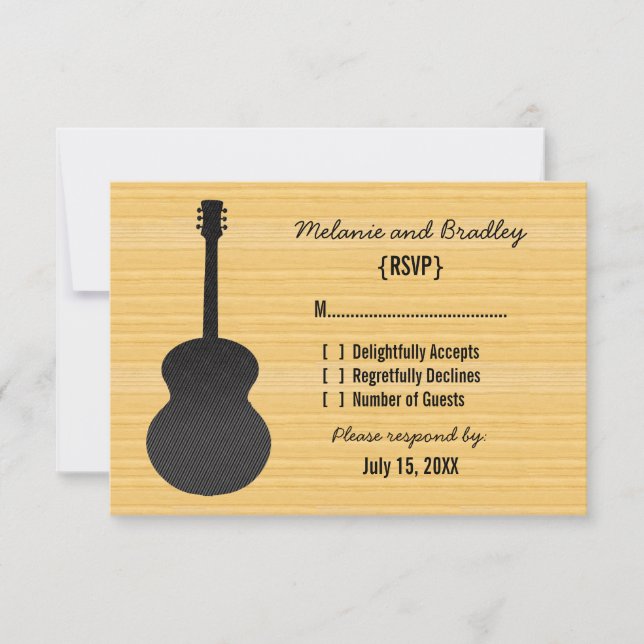 Carte de réponse de la guitare de pays gris (Devant)
