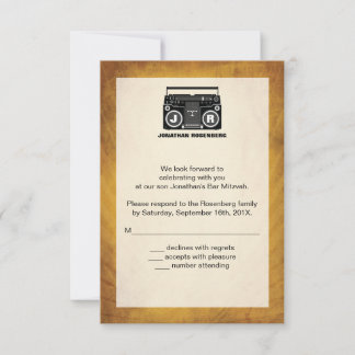 Carte de réponse de l'Hip hop Bar Mitzvah RSVP