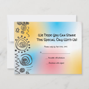 Carte de réponse de l'Invitation du Bat mitzvah du