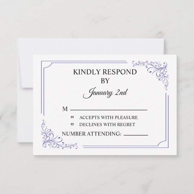 Carte de réponse de mariage (Devant)