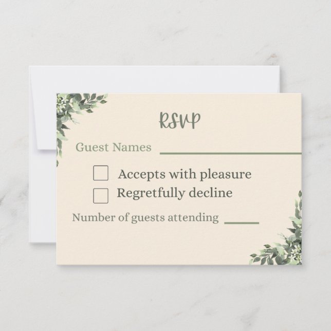 Carte de réponse de mariage  (Devant)