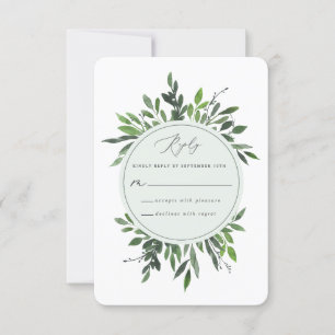Carte de réponse de mariage à cadre géométrique ve