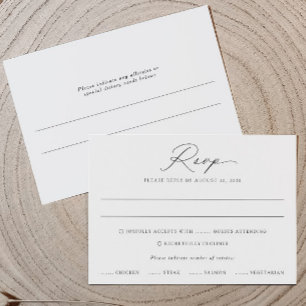 Carte de réponse de mariage à calligraphie délicat