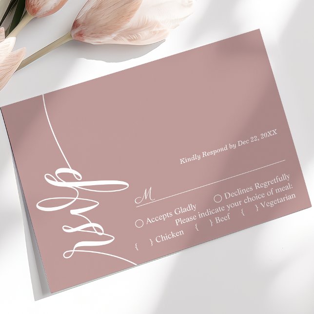 Carte de réponse de mariage à calligraphie élégant (Créateur téléchargé)