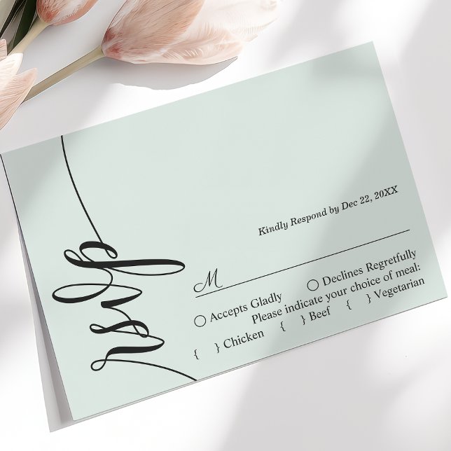 Carte de réponse de mariage à calligraphie élégant (Créateur téléchargé)