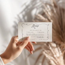 Carte de réponse de mariage à calligraphie fantais