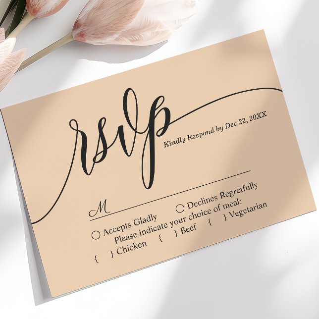 Carte de réponse de mariage à écriture simple coul (Créateur téléchargé)