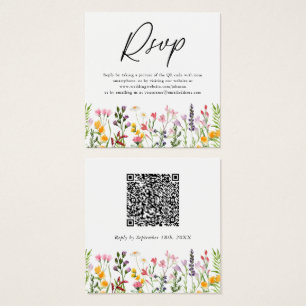 Carte de réponse de mariage à fleur sauvage de cod