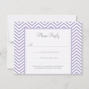 Carte de réponse de mariage à impression chevron l