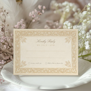 Carte de réponse de mariage à la calligraphie isla