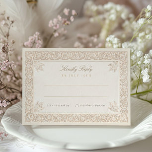 Carte de réponse de mariage à la calligraphie isla