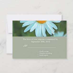 Carte de réponse de mariage à la fleur de margueri