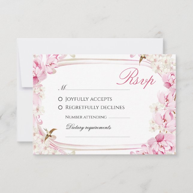 Carte de réponse de mariage à la flore et aux oise (Devant)