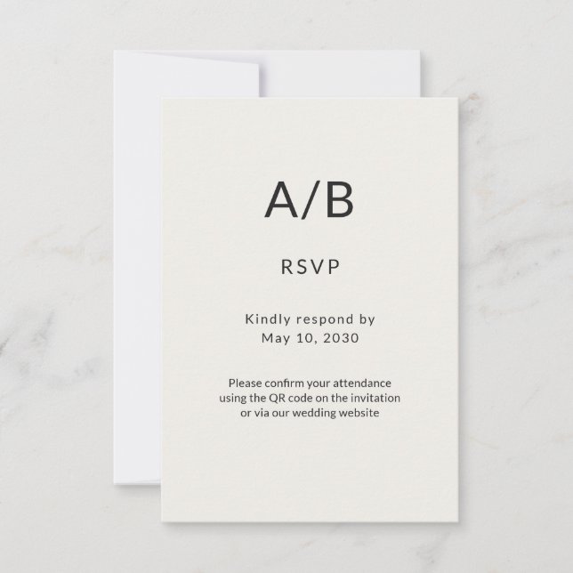Carte de réponse de mariage à la mairie minimalist (Devant)