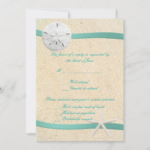 Carte de réponse de mariage à la plage de dollars 