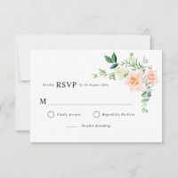 carte de réponse de mariage à la verdure florale p