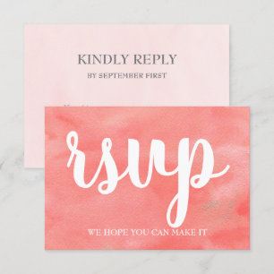 Carte de réponse de mariage à l'aquarelle Coral Dr