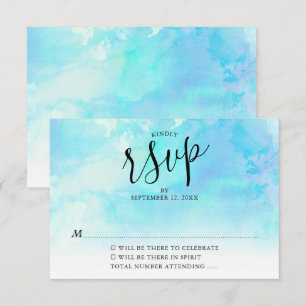 Carte de réponse de mariage à l'aquarelle Ombre -