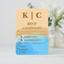 Carte de réponse de mariage à l'aquarelle Sandy Sh