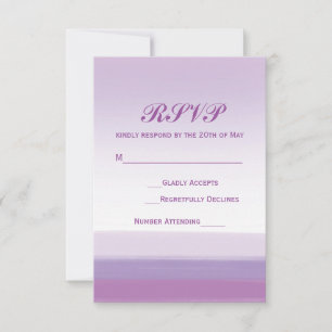 Carte de réponse de mariage à l'aquarelle violet l