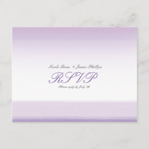 Carte de réponse de mariage à l'aquarelle violet l