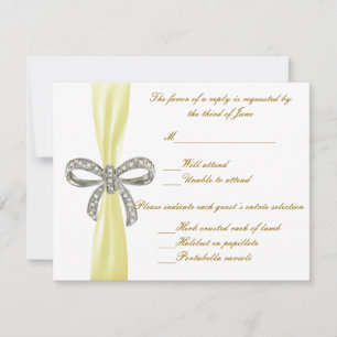 Carte de réponse de mariage à l'arc de diamant jau