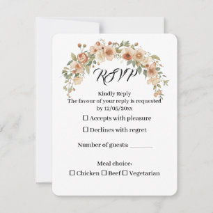 Carte de réponse de mariage à l'arche florale roma