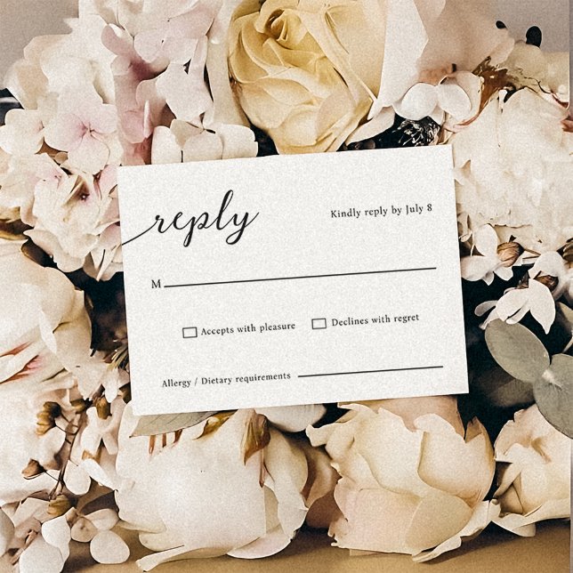 Carte de réponse de mariage à l'écriture élégante  (Créateur téléchargé)