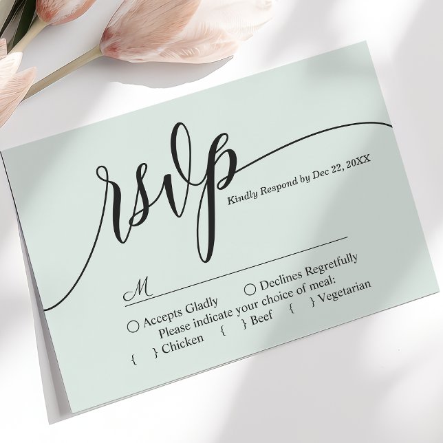 Carte de réponse de mariage à l'écriture simple pa (Créateur téléchargé)