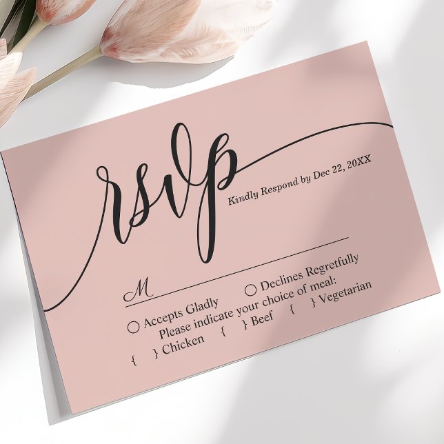 Carte de réponse de mariage à l'écriture simple ro (Créateur téléchargé)