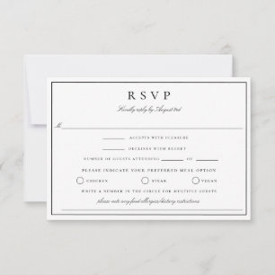 Carte de réponse de mariage à monogramme de crête 