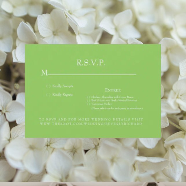 Carte de réponse de mariage à monogramme vert citr (Créateur téléchargé)