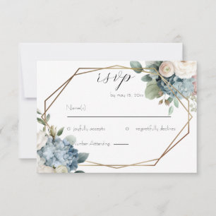 Carte de réponse de mariage à motif floral élégant
